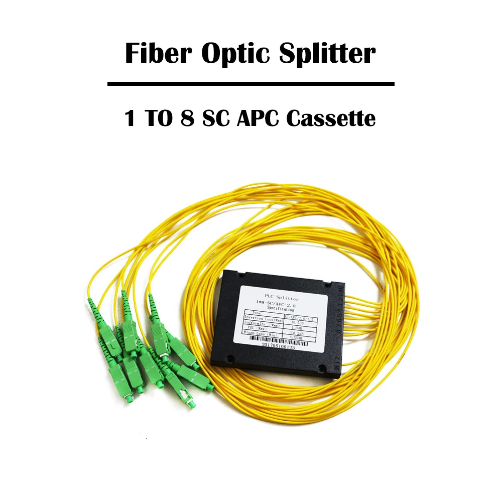 10 шт./лот FTTH от 1 до 8 SC UPC/APC PLC волоконно оптический сплиттер 1X8 SM одномодовый