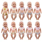 2 комплекта куколнабор нагрудника + трусики, обеденный костюм, 18 дюймов, 43 см, кукла для новорожденных, кукольная одежда для девочек