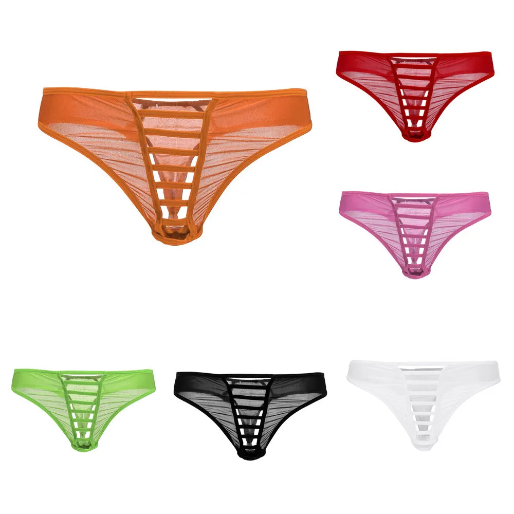 Трусы-боксеры мужские кружевные модное нижнее белье с прорезями пикантные