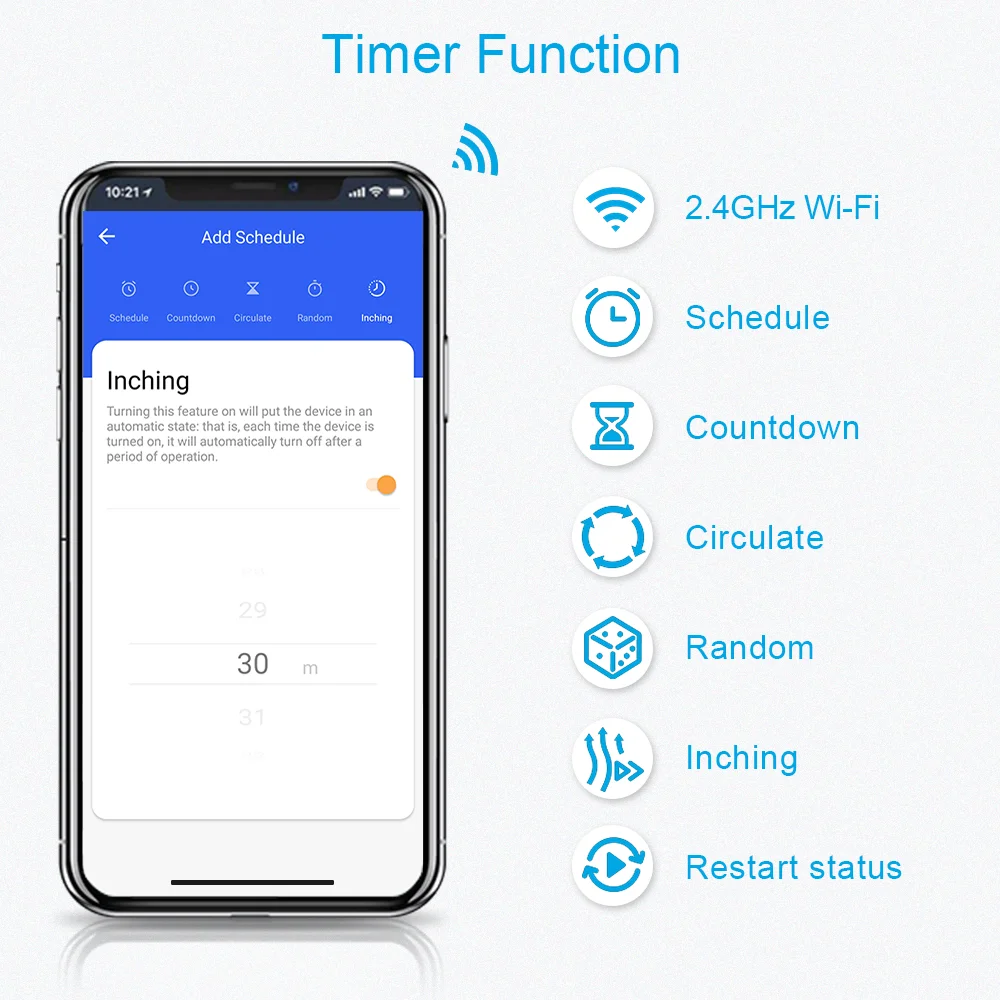 Переключатель для водонагревателя Tuya Smart Life US Wi-Fi 4400 Вт таймер с управлением через