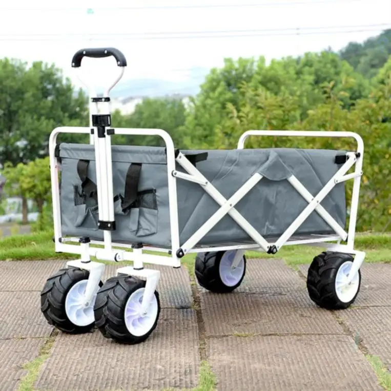 

Multi-purpose Folding Beach Cart with Balloon Tires Mobility Sand Super Large Trolley Pet Stroller for Many Dogs and Cats