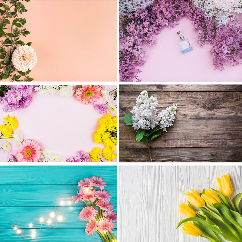 

SHENGYONGBAO Art Fabric Photography Backdrops Flower and Wooden Planks Theme Photography Background 200212SU-005