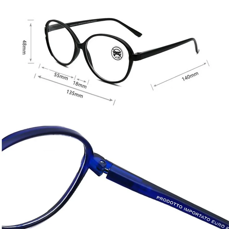 Zerosun Reading Glasses Women Man Oval Ultra Light Diopter Hyperopia Magnifier Eyewear for Woman Unisex Case Free HD Lens |
