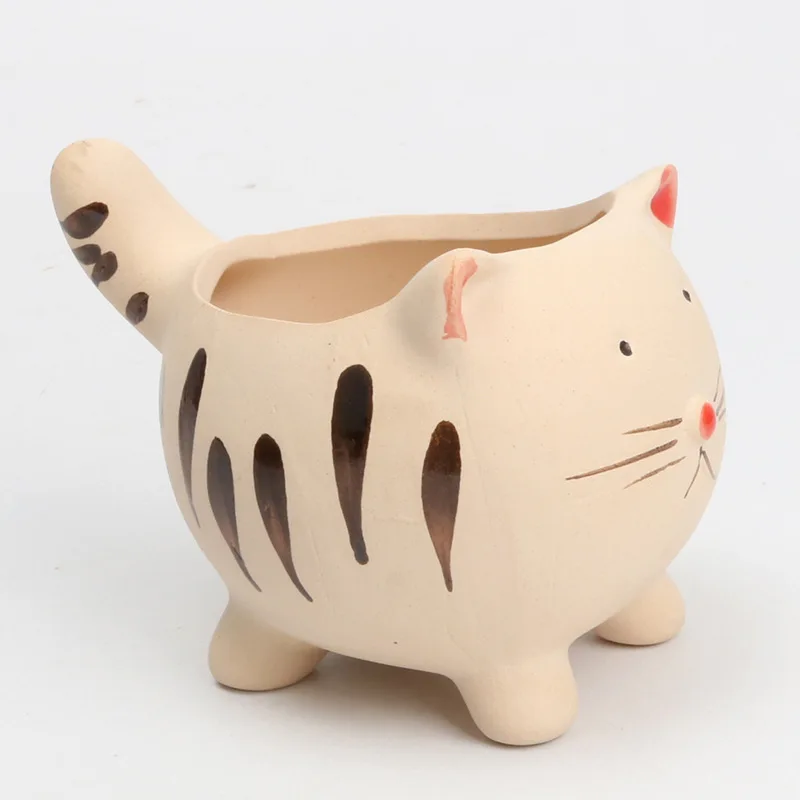 Керамический цветочный горшок с мультяшными животными со львом слоном