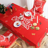 thick fabric table cloth cover for christmas decoration home navidad new year party banquet dining tablecloth red rectangle