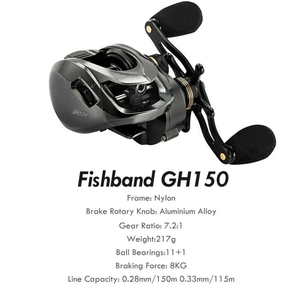 Fishband катушка для заброса приманки GH100 GH150 7 2: 1 Карп Рыбалка приманка литая