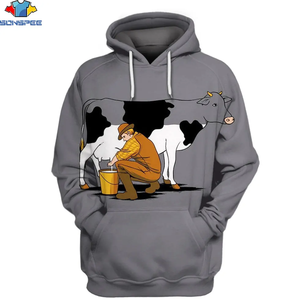 

SONSPEE Cow Funny New Fashion Cool 3D Printed Hoodie for Men and Women Hip Hop Trend Funny Street Harajuku Hoodie Direct Sales