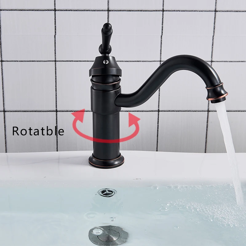 Черный латунный Смеситель для раковины в ванную комнату смесители монтируемый