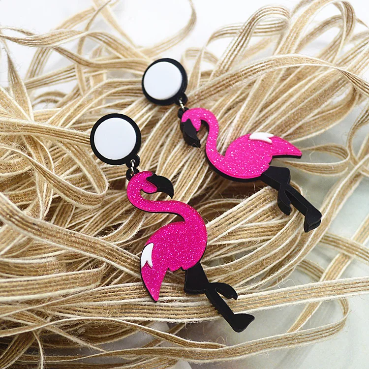 Серьги-подвески Hyperbole в Корейском стиле с фламинго для женщин и девушек модные
