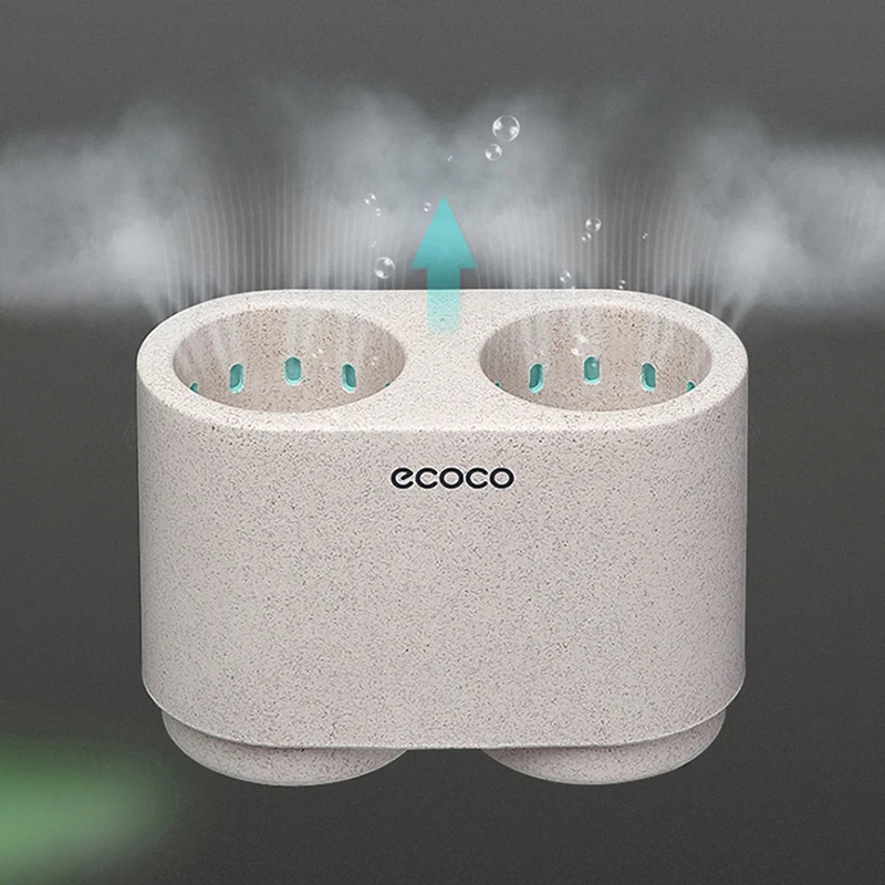 ecoco magnetic adsorption inverted toothbrush holder simple toothpaste storage rack with wash cup punch free bathroom sets free global shipping