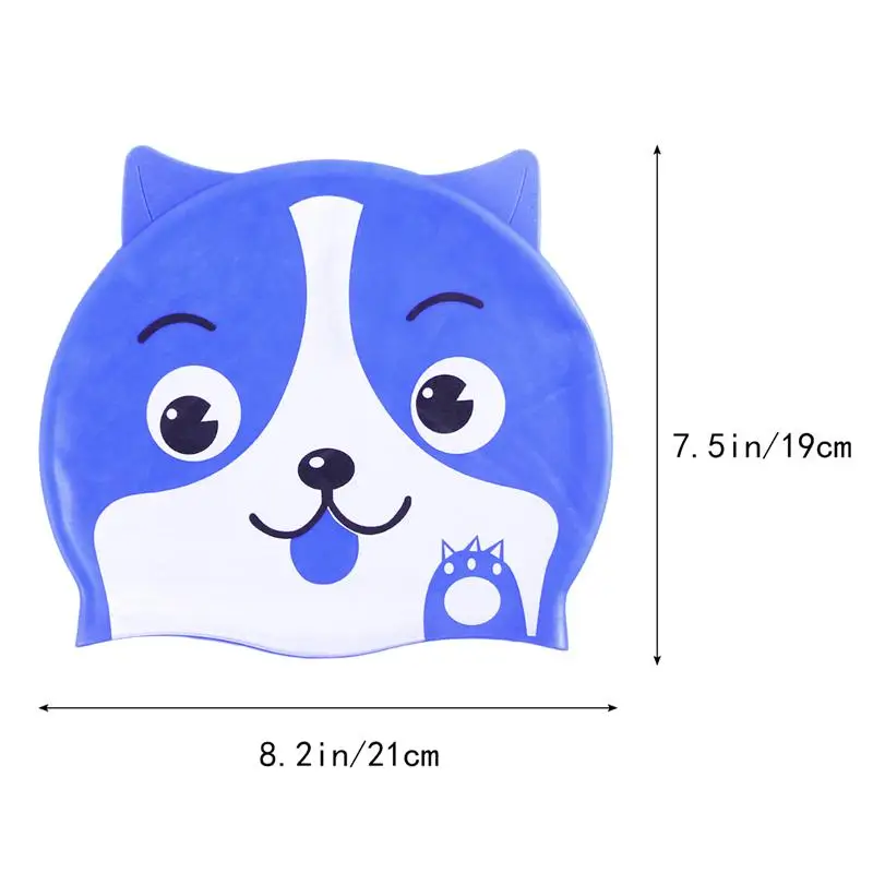 Силиконовая унисекс шапочка для плавания мультяшная водонепроницаемая с