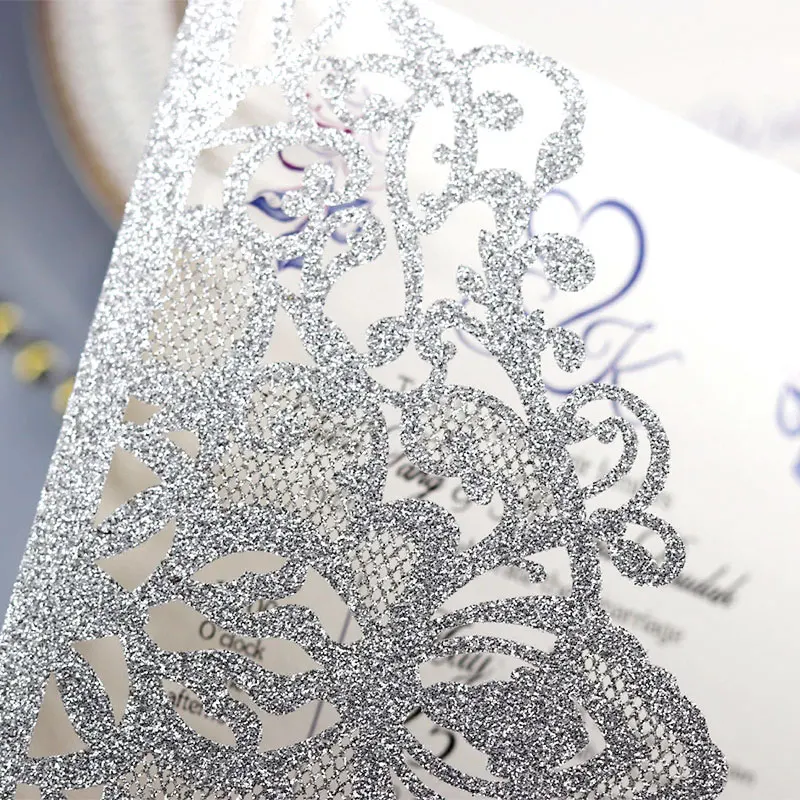 10 шт./компл. кружево пользу свадьбы свадебные блестящие туфли Приглашения карты