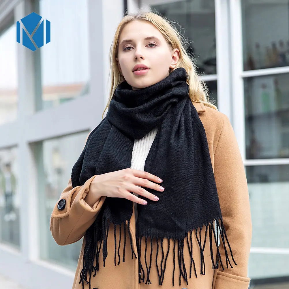 35 width black 190*50 см осень зима модные клетчатые шарфы для женщин палантин теплый кашемировый шарф одеяло бандана Большие шали обертывание бандана - Цвет: 35 width black