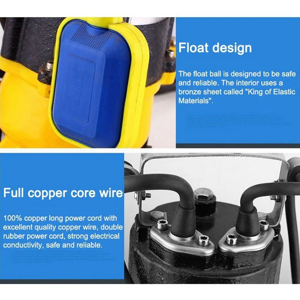 Погружной насос для сточных вод V180F из нержавеющей стали без блокировки водяной