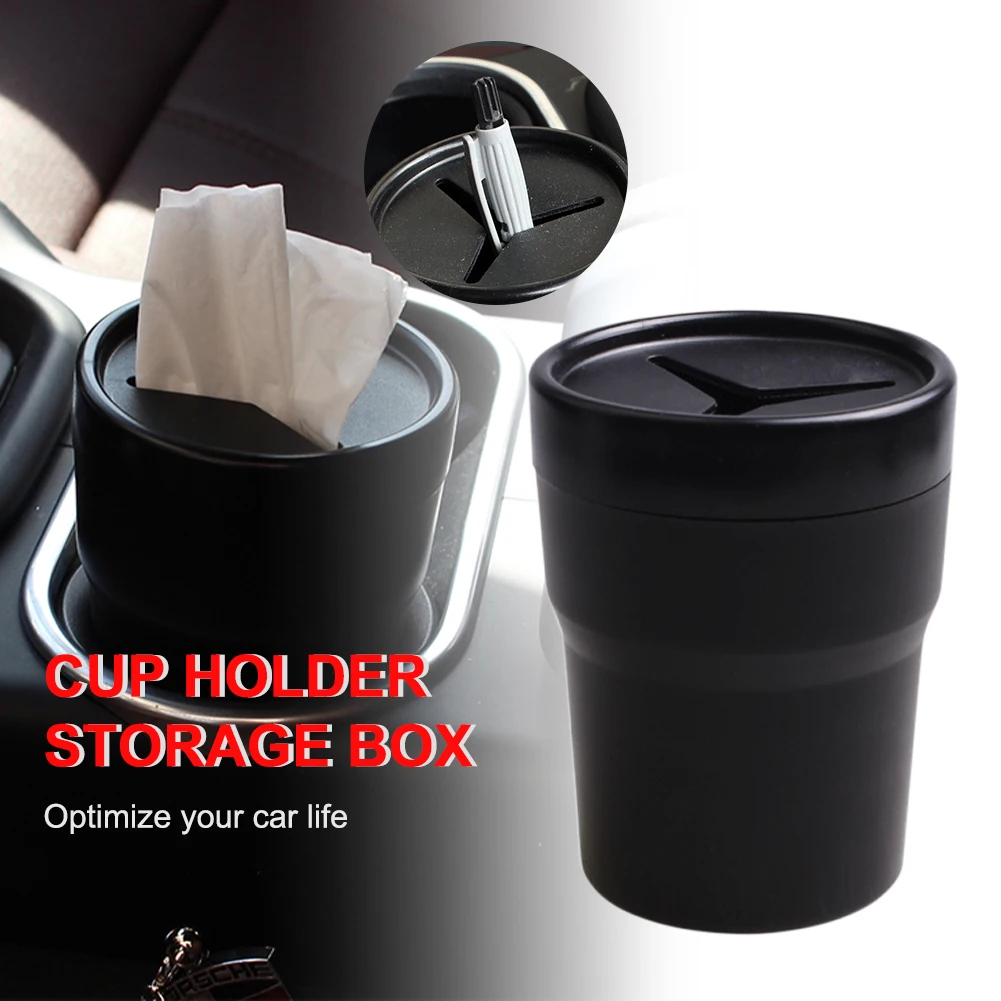 

Car Trash Can Auto Organizer Storage Bag Multifunctional Alloy Black Car Garbage Bin Ashtray Dust Case Holder Auto Accessories