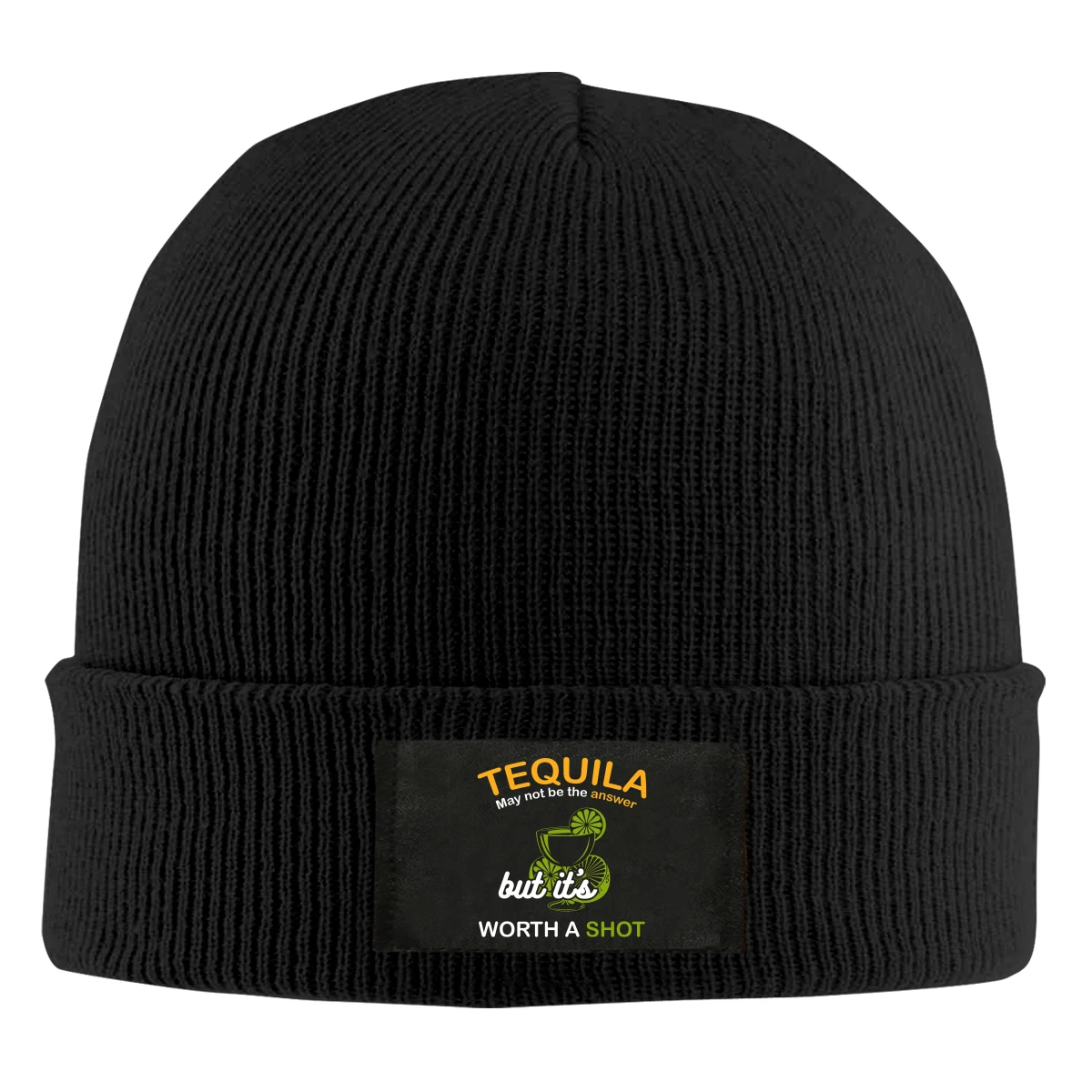 

Tequila It's Worth A Shot Beanie Hats For Men Women With Designs Winter Slouchy Knit Skull Cap