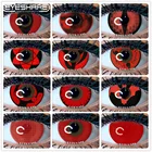 Цветные контактные линзы EYESHARE для косплея, 2 шт., красные линзы ed, линзы для косплея на Хэллоуин, контактные линзы Crazy Eyes, косметический макияж