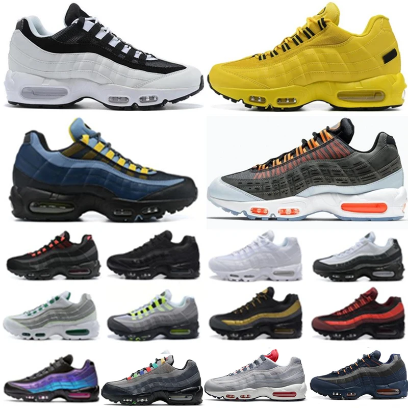 

95SS Men Running Shoes Light Green Orange Triple Black White Laser Blue Trainers Outdoor Sports Sneakers Walking Jogging US7-11