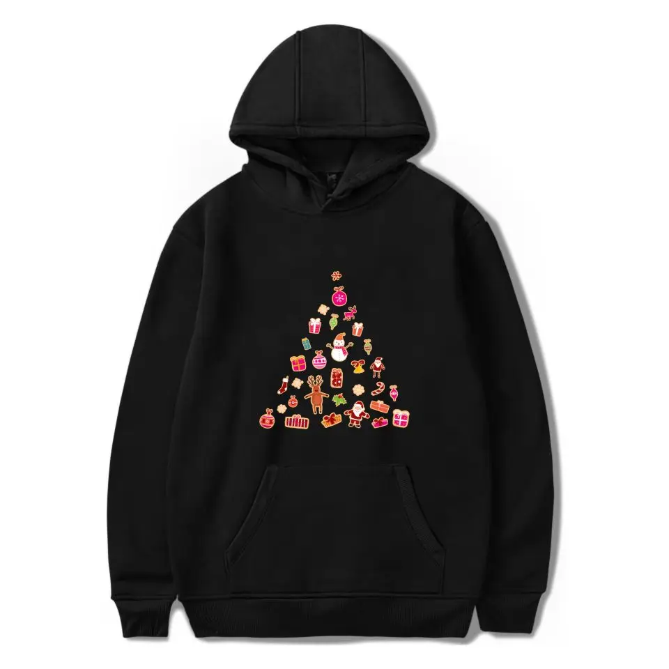 Merry Christmas Hoodies Men Women Autumn New Cute Girl's Hoodie Western Traditional Festival Cartoon Warm Sweatshirts | Мужская