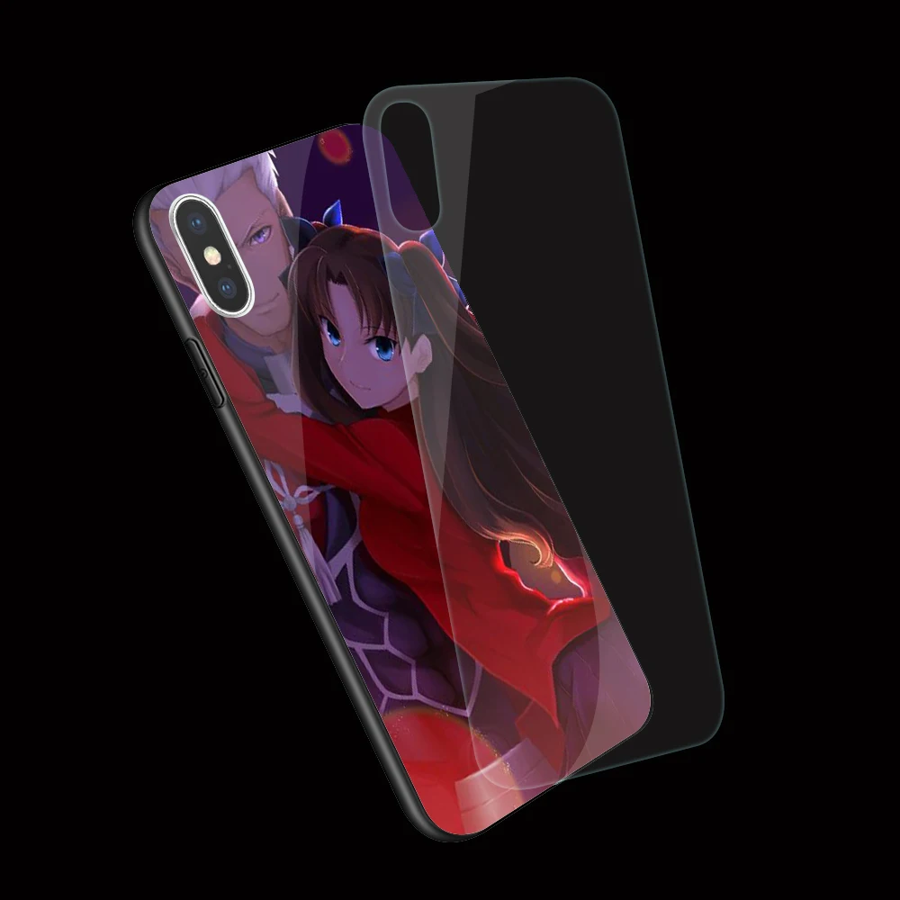 Чехол для телефона из закаленного стекла EWAU Fate Stay Night Rin Tohsaka &amp Archer iphone SE 2020 5 5s 6 6s 7 8