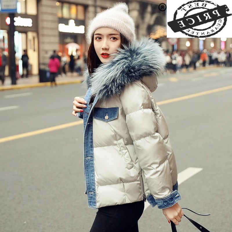 

Winter Coat Female Streetwear Real Raccoon Fur Hooded Duck Down Jacket Women Clothes 2021 Korean Thick Wam Down Parka Hiver 1101