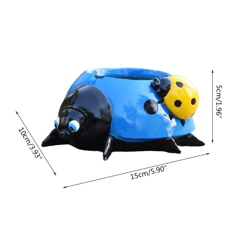 

Ladybug Shaped Succulent Planting Flower Pot Garden Landscape Sculpture Decoration Cactus Bonsai Planter Pots Container 85DB