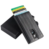 2021 luxury rfid carbon fiber card wallets male metal bifold slim thin wallet mini smart wallet for men carteras hombre