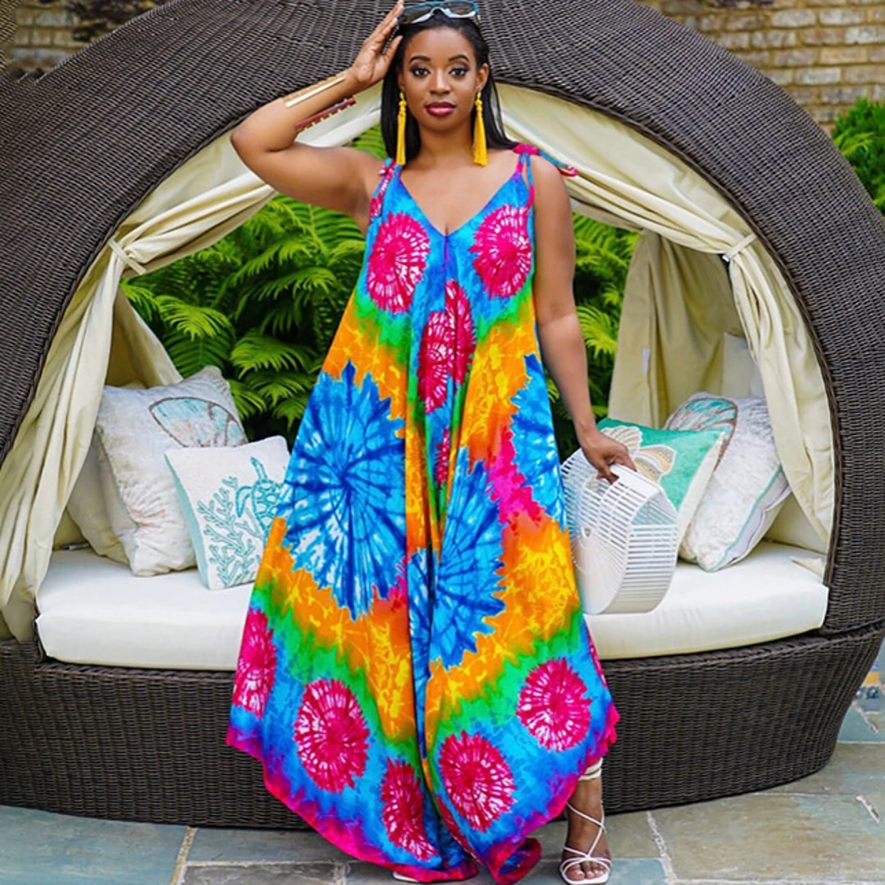 

Polyester Spaghetti Strap Jumpsuit African Dresses For Women 2021 New Ladies Dashiki Print Ankara Style Trousers Fashion Robe