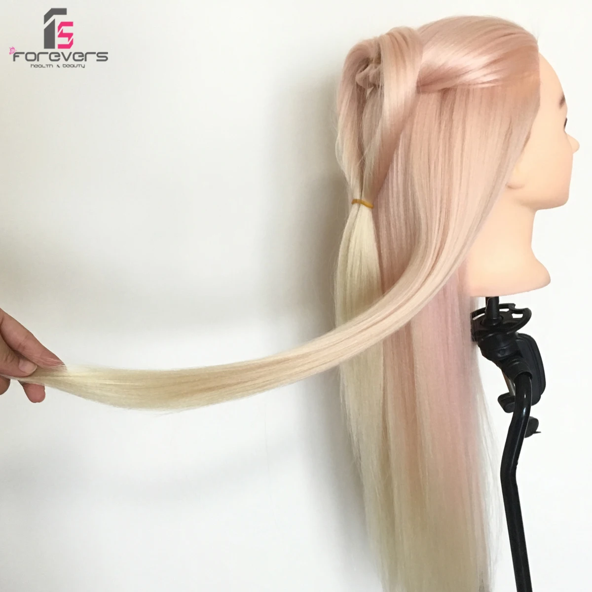 Манекен для волос 100% цвет белый розовый + свободный зажим|Уход за косичками| |