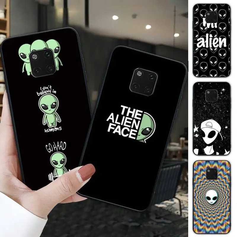 Эстетика стильная футболка с изображением персонажей видеоигр Alien Черный