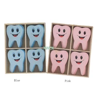 16pcs cute gift wooden tooth shape fridge window wall sticker dental clinic office gift