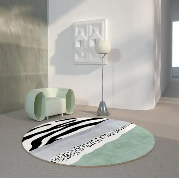 

Роскошный круглый ковер в скандинавском стиле, абстрактный геометрический узор, напольный коврик, домашние коврики на заказ, украшение для ...