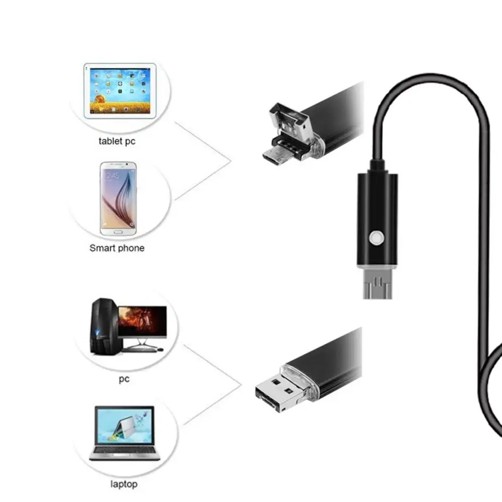 2 в 1 USB-эндоскоп для чистки ушей 5 мм 6 светодиодов | Безопасность и защита