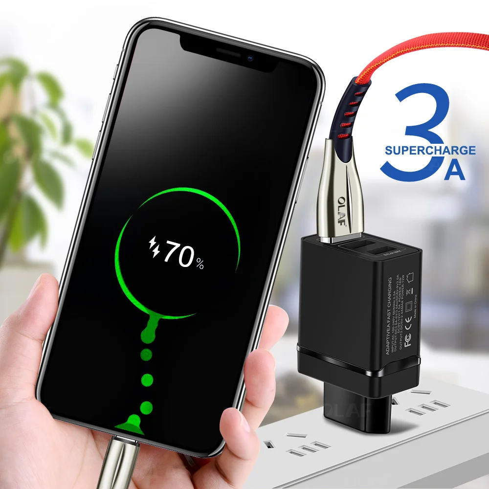 OLAF 1 м 2 3 Micro USB кабель 3A цинковый сплав Быстрая зарядка для Xiaomi Android мобильный