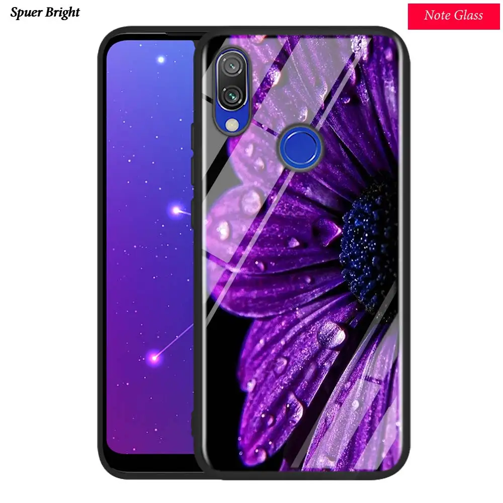 Черный глянцевый чехол с цветами и листьями для Xiaomi Redmi Note 8 7 6 5 4X 4 K20 Pro 7A 6A S2 5A Plus