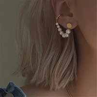 french retro hong kong style pearl integrated ear bone clip niche design sense personality earrings for women