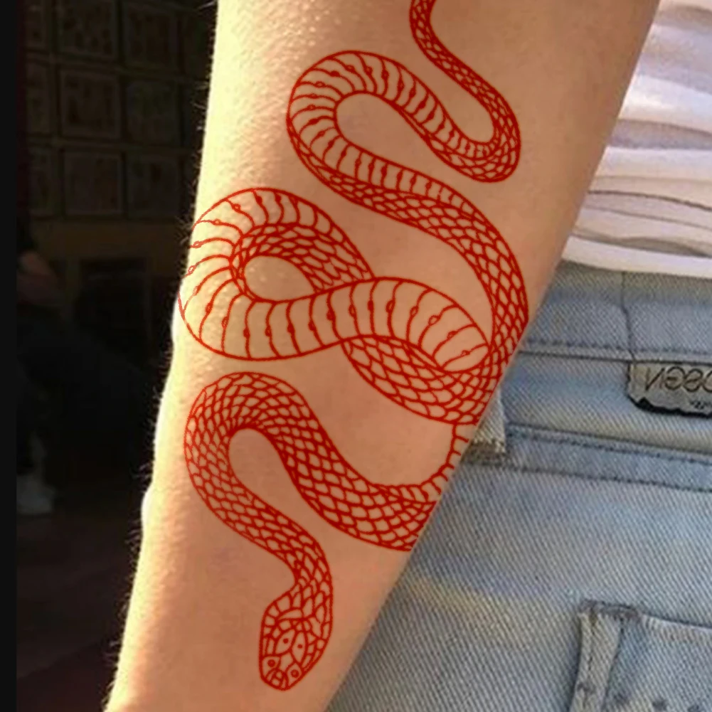 Большой Размеры татуировки Стикеры змея Ele Для мужчин t боди-арт макияж