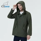 ICEbear 2022 Мужская короткая ветровка осенний стильный тренч с капюшоном модная мужская брендовая одежда MWF20701D