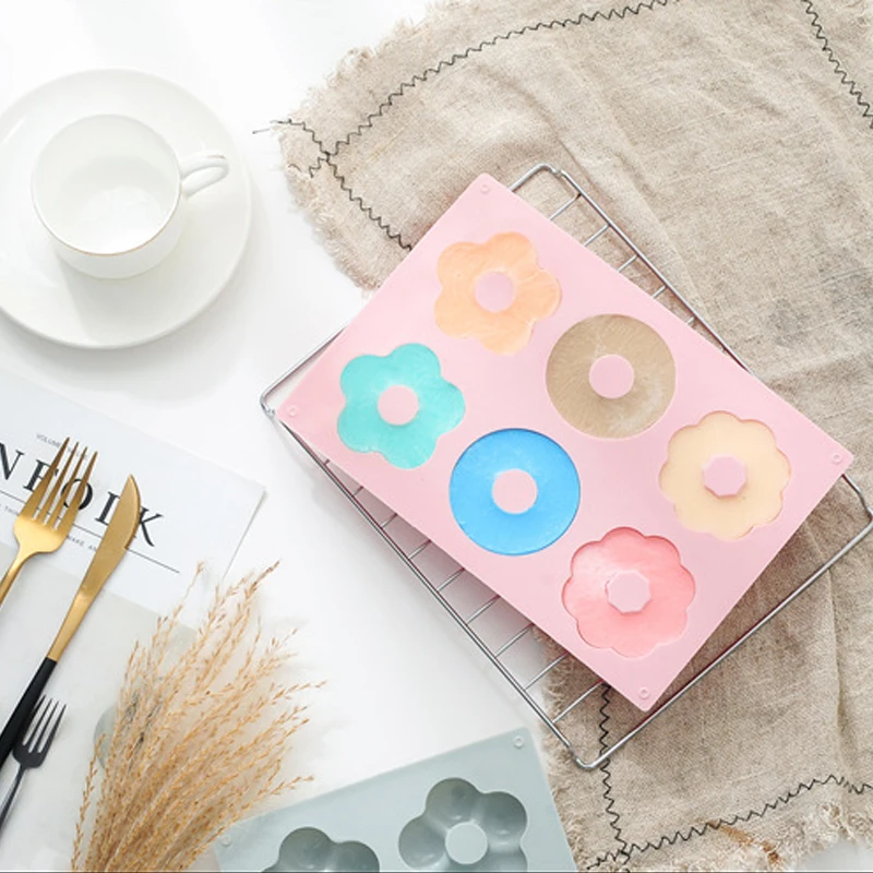 Different Shapes Of Donut Silicone Mold Food Grade For Soap Candle Cake Chocolate Kitchen Baking Tool Fudge B040 | Дом и сад