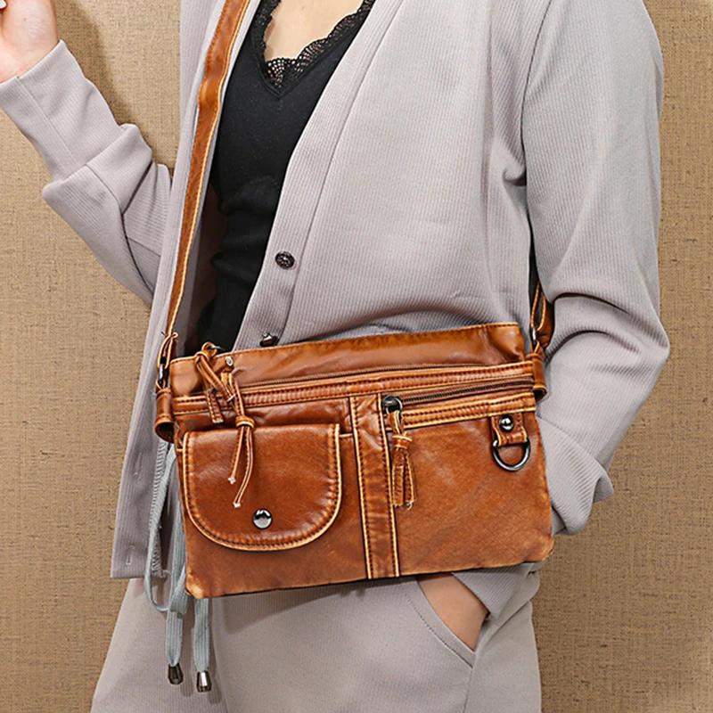  Роскошные Дизайнерские дамские сумочки, элегантная винтажная мягкая кожаная повседневная маленькая сумка через плечо для женщин, 2020 