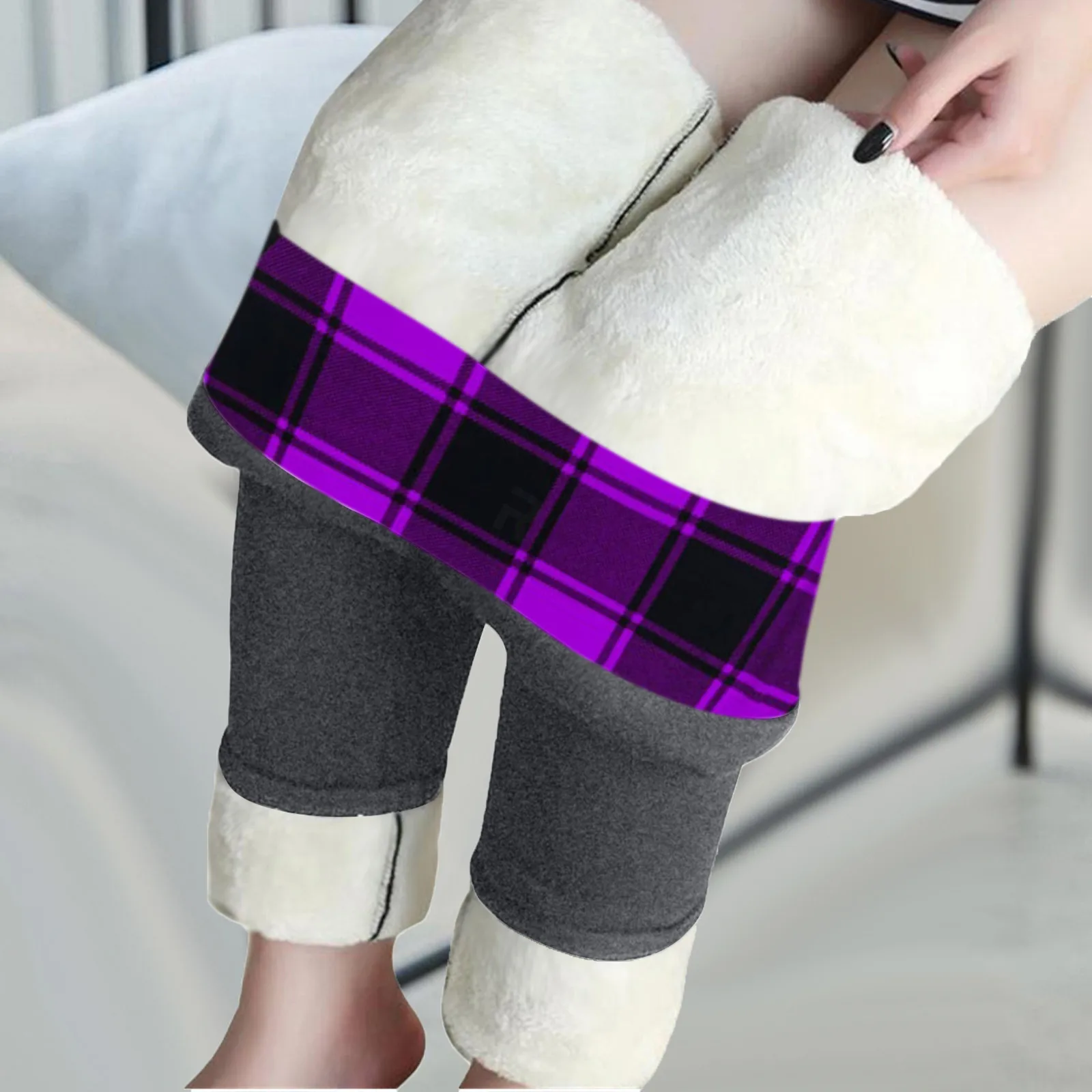 

Леггинсы женские зимние с принтом подсолнухов, повседневные утепленные эластичные длинные брюки в клетку, с завышенной талией, утепленные ...