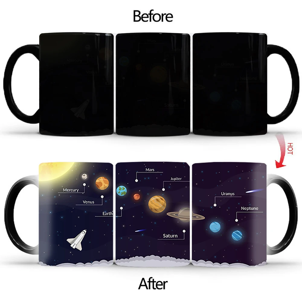 

Solar system coordinate map Cup BSKT-225 Creative Color Changing mugs Coffee Cup Ceramic Magic Tea Milk Coffee Mug Funny Gift