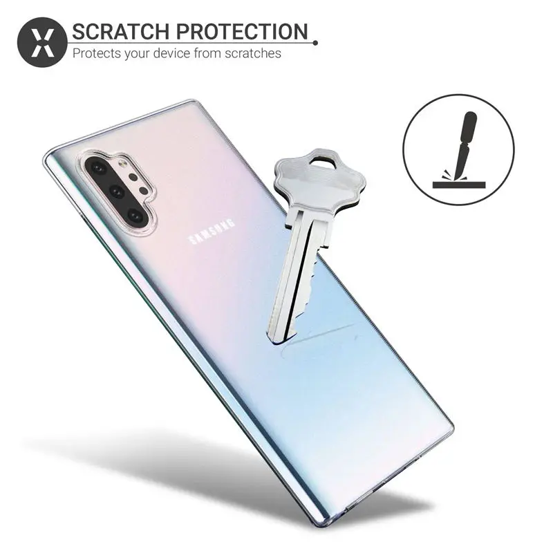Силиконовый прозрачный футляр для samsung Note 10 Plus, задняя крышка для телефона samsung Galaxy Note 10+ Note10 10 Plus