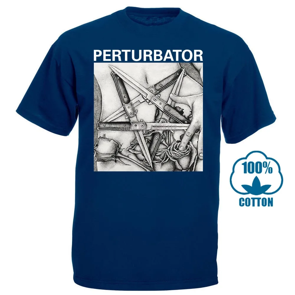 Пертурбатор Pentaknife M Xl Официальная футболка темная волна Synthwave Tour футболка - Цвет: Тёмно-синий