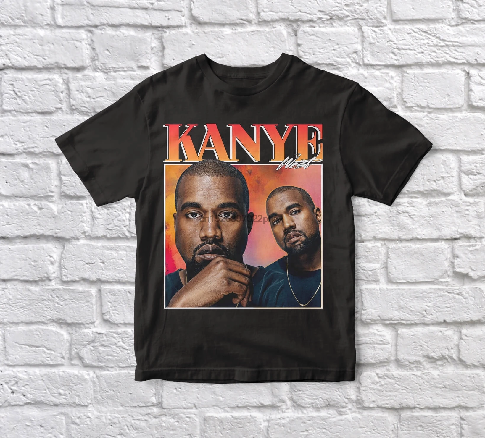 Kanye West 90s винтажная унисекс черная футболка мужская футболка|Мужские футболки| |