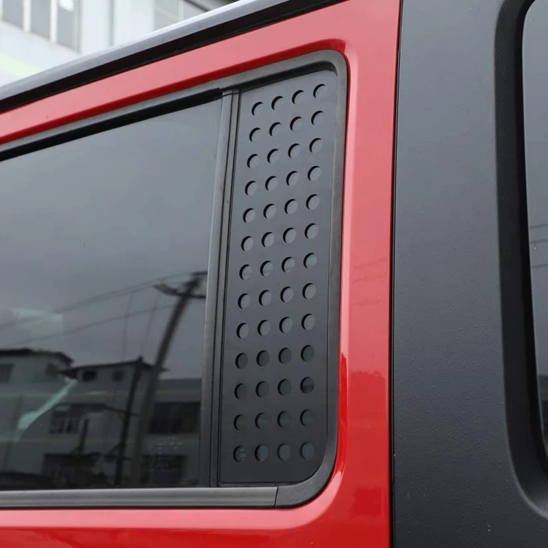 

Car Rear Door Triple-Cornered Cover Trims, Window Decorative Aluminum Alloy Cover for Jeep Wrangler JK 2007-2017 4 Door