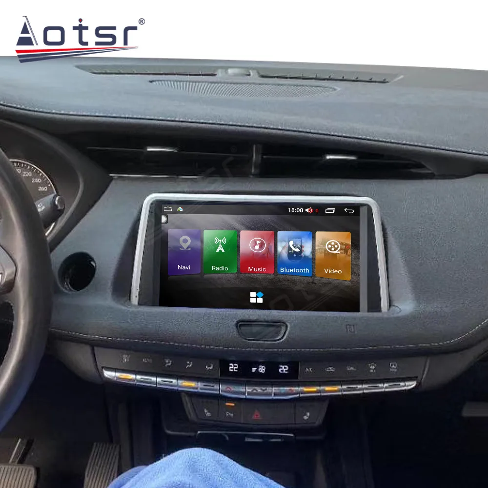 구매 6 + 128GB 캐딜락 XT4 안드로이드 10 자동차 라디오 무선 카플레이 자동차 스테레오 와이파이 BT GPS 네비게이션 와이파이 멀티미디어 플레이어