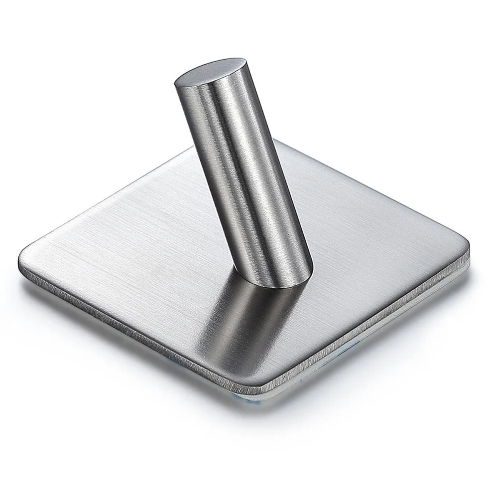 

Stainless Steel Hooks Hanger Self Adhesive Heavy Duty Coat Hanger Robe Towel Hook for Bathroom Living Room Kitchen Wall Mounted