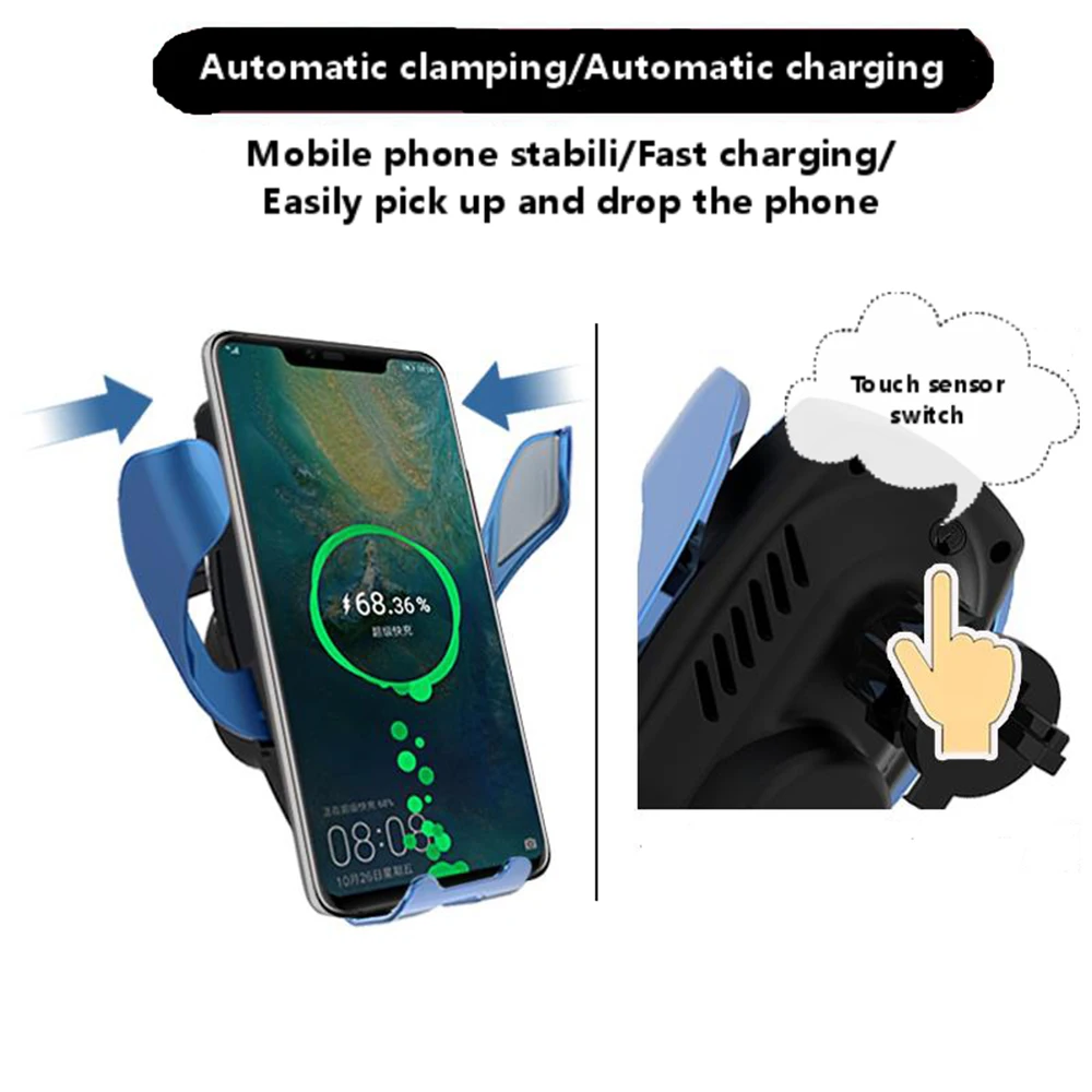 

K19 15W Quick Qi Wireless Car Charger Mount Gravity Clamping Fast Charging Holder For S20 S10 S9 iPhone 11 Pro Max 8 X XR XS