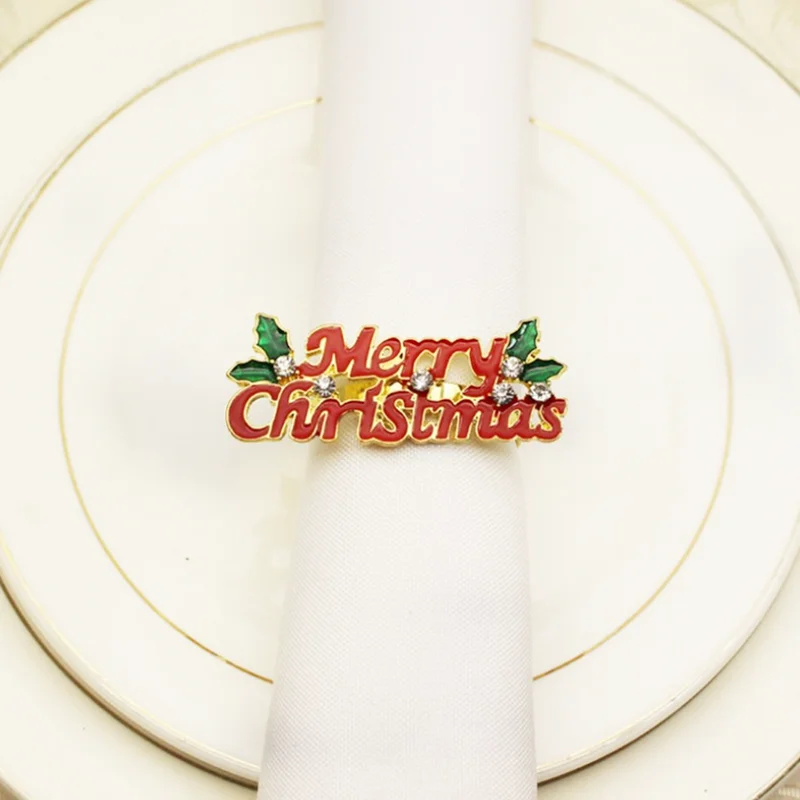 

Christmas Napkin Ring 6/Set, 12/Set Napkin Ring, Suitable For Festive Christmas Table Decoration Napkin Buckle
